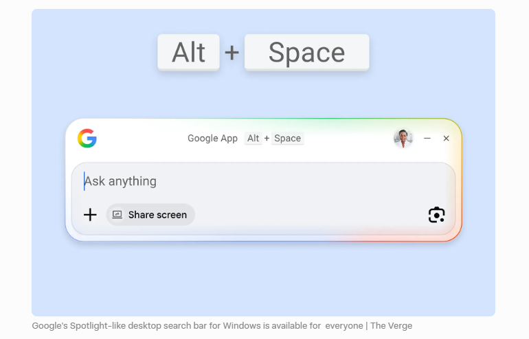 图1:按 Alt + Space 弹出的搜索框,干净又高级